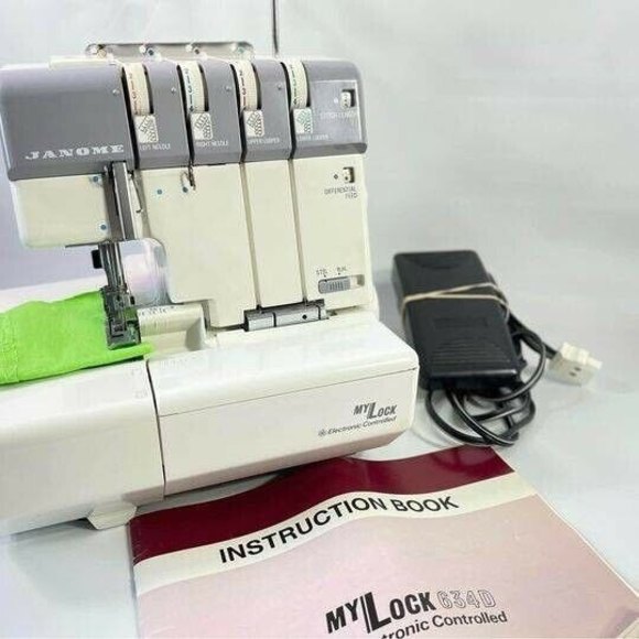 Janome MyLock 634D Overlock Serger Machine W/ Manual & Pedal Tested - Picture 5 of 7